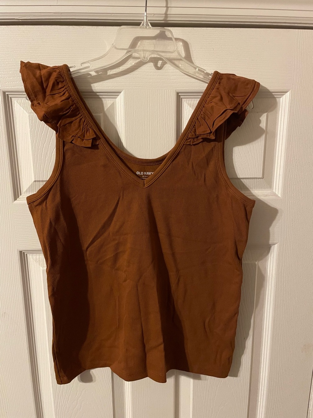 NWT Old Navy Women's Rust Ruffle-Sleeve Ribbed Tank- Extra Large Tall